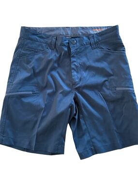 HAWKE & CO DYNAMIC SPORT FIBER UTILITY HIKING SHORT QUICK DRY POCKETS NAVY SZ 32